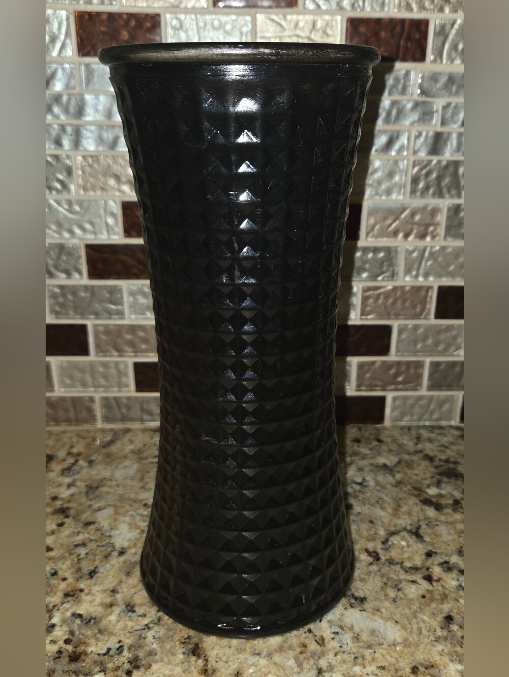 Black Textured Decorative Vase Halloween Decor Party Spooky